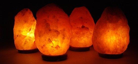 15% Korting! - 4 x Zoutlamp 1 tot 2 kg - Himalayazout / Z..., Huis en Inrichting, Lampen | Tafellampen, Nieuw, Ophalen of Verzenden