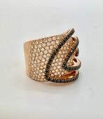 DD Gioielli - Ring - 18 karaat Roségoud - Diamanten - Zwarte, Nieuw