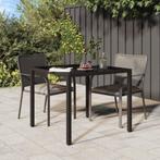 vidaXL Tuin Eettafel Bruin 90 x 90 x 75 cm Poly riet, Verzenden, Nieuw