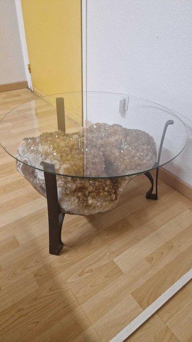 Salontafel - Mineraal - Citrien tafel 73 kg, Verzamelen, Mineralen en Fossielen