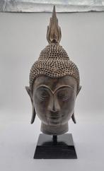 19th C. Thai Rattanakosin Brass Buddha Head - Beeld -, Antiek en Kunst