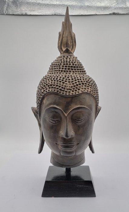 19th C. Thai Rattanakosin Brass Buddha Head - Beeld -, Antiek en Kunst, Kunst | Niet-Westerse kunst