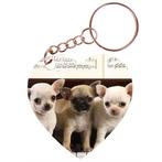 Sleutelhanger hartje 5x5cm - Chihuahuas op Piano met Bladmuz, Ophalen of Verzenden, Nieuw
