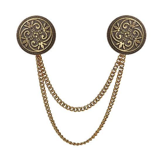 Fako Bijoux - Vestsluiting - Vestclip - Schild Met Ketting -, Sieraden, Tassen en Uiterlijk, Broches, Verzenden