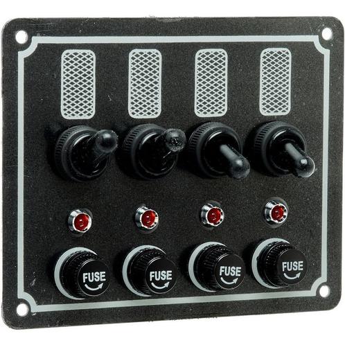 Schakelpaneel Boot 12V met 4 Schakelaars 125x100mm, Watersport en Boten, Accessoires en Onderhoud, Ophalen of Verzenden