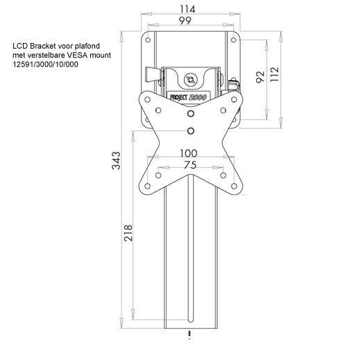 Project 2000 vergrendelbare plafondbeugel, Audio, Tv en Foto, Televisiebeugels, Nieuw, Ophalen of Verzenden