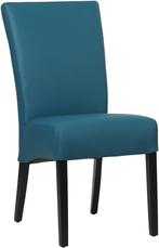 Blauwe leren landelijke eetkamerstoel - Toledo Leer Turquois, Huis en Inrichting, Stoelen, Overige kleuren, Nieuw, Leer, Ophalen of Verzenden