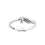 Witgouden ring met diamant | 0,01 ct. (Alle Gouden sieraden), 18 tot 19, Gebruikt, Overige kleuren, Ophalen of Verzenden