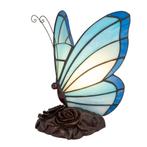Tiffany vlinderlamp – Blauw & Turquoise Glas – L 17 × B 16, Verzenden, Nieuw