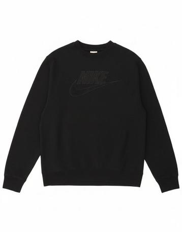NIKE Mens Graphic Sweatshirt Jumper Medium Black Cotton beschikbaar voor biedingen