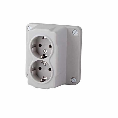 Power deksel kabeldoos incl, tweevoudig contactdoos bedraad, Doe-het-zelf en Verbouw, Elektra en Kabels, Ophalen of Verzenden