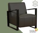 Leren fauteuil Touch - Hermes Antracite (donkergrijs), Huis en Inrichting, Fauteuils, Nieuw, Ophalen of Verzenden, 75 tot 100 cm
