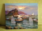Mario Galanti (XX) - Tramonto con pescatori a Ischia (golfo
