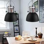 Plafondlampen in hoogte verstelbaar modern metaal zwart 2 st, Nieuw, Verzenden