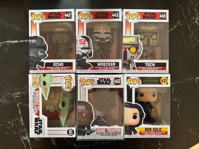 Funko - Funko Pop Star Wars: Grogu, Ben Solo, Dark Trooper,, Antiek en Kunst, Antiek | Speelgoed