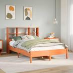 vidaXL Bed met boekenkast zonder matras grenenhout wasbruin, Bruin, Verzenden, Nieuw, 190 cm of minder
