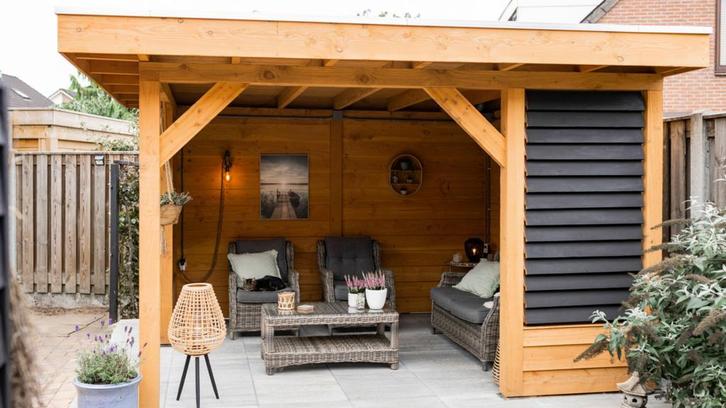 ALL-IN DEAL- Overkapping met flex-fence 4x3m voor €3305, Tuin en Terras, Overkappingen, Veranda, Nieuw, Ophalen of Verzenden