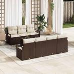 vidaXL Tuin Sofa Set 8 pcs Bruin, Crème 55 x 55 x 37 cm poly, Verzenden, Nieuw, Rotan