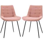 TRUUSK 2-delige Eetkamerstoel Set - Fluwelen Bekleding in Ro, Verzenden