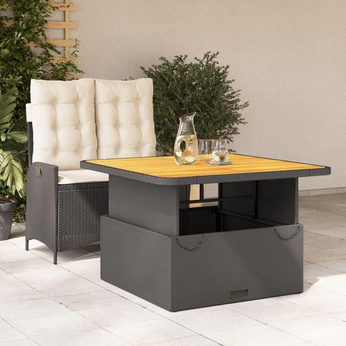 vidaXL 2-delige Tuinset met kussens poly rattan zwart, Tuin en Terras, Tuinsets en Loungesets, Tuinset, Nieuw, 2 zitplaatsen, Rotan