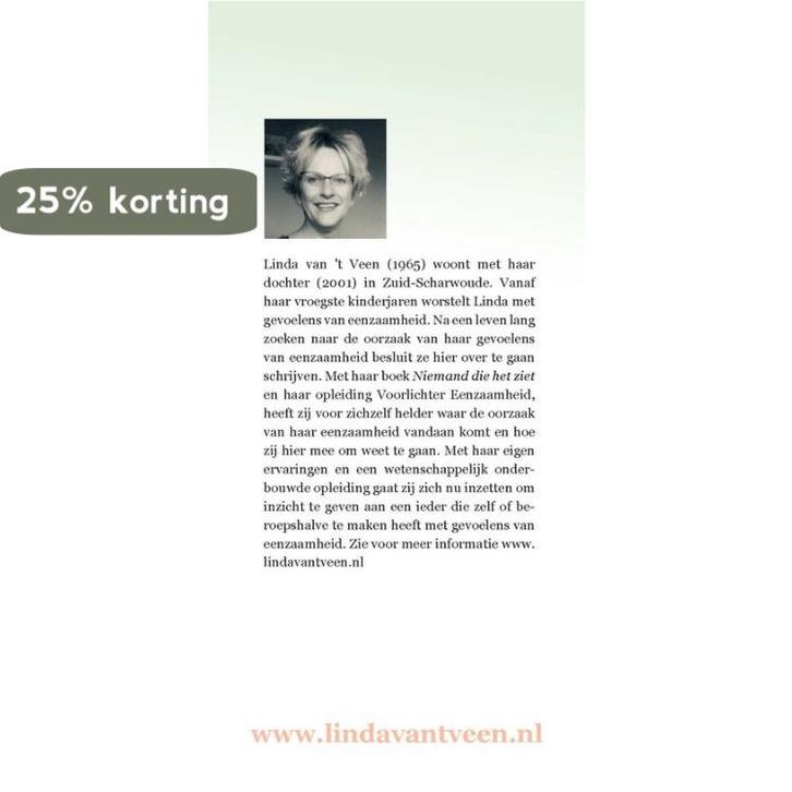 Niemand die het ziet 9789492261830 Linda Van t Veen, Boeken, Psychologie, Zo goed als nieuw, Verzenden