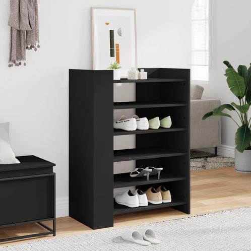 vidaXL Schoenenkast 74,5x37,5x100 cm bewerkt hout zwart, Huis en Inrichting, Kasten | Schoenenrekken, Nieuw, Verzenden