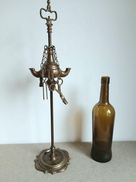 Olielamp - brons, messing - Florentijnse olielamp, Antiek en Kunst, Curiosa en Brocante