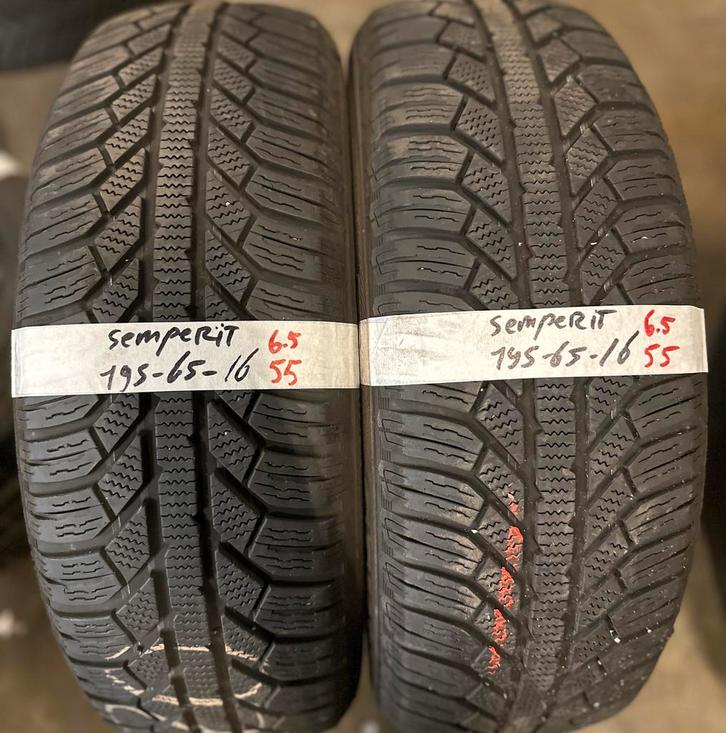 2x195-65-16 semperit winter 6.5mm €55 per band 195 65 16, Auto-onderdelen, Banden en Velgen, 16 inch, Winterbanden, 195 mm, Personenwagen