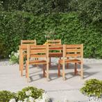 vidaXL 5-delige Tuinset massief teakhout, Tuin en Terras, Tuinsets en Loungesets, 4 zitplaatsen, Verzenden, Teakhout, Nieuw