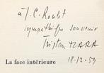 Signé ; Tristan Tzara / Fernand Léger - La face intérieure -