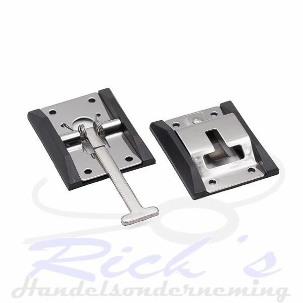 Deurvastzetter RVS T+cont+2x oplegstuk, Caravans en Kamperen, Camper-accessoires, Nieuw, Ophalen of Verzenden