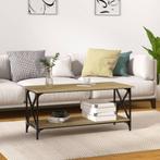 vidaXL Salontafel 100x45x45 cm bewerkt hout en ijzer zwart, Minder dan 50 cm, 100 tot 150 cm, Verzenden, Nieuw