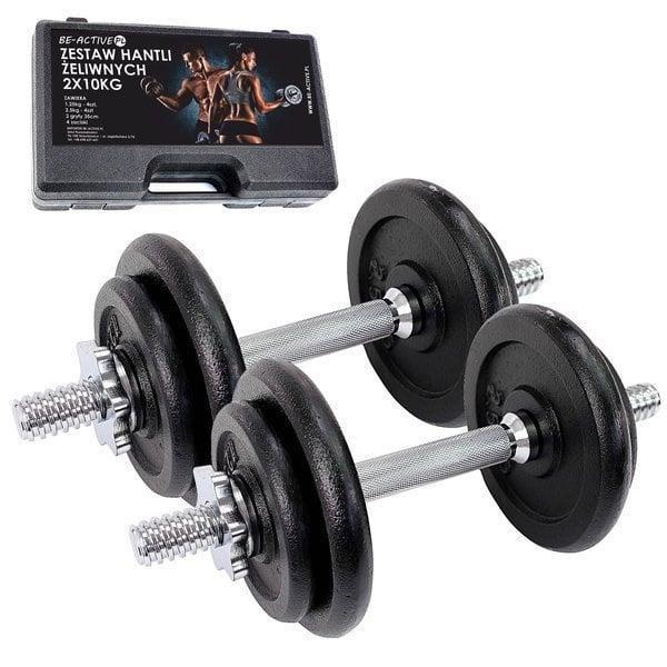 Dumbbellset 20 kg gietijzer met koffer - mobiel en compact, Sport en Fitness, Fitnessmaterialen, Nieuw, Ophalen of Verzenden
