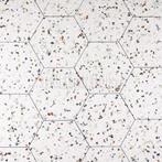 Vloertegel / wandtegel tempo hexagon terrazzo wit kleur mix, Doe-het-zelf en Verbouw, Tegels, Keramiek, Nieuw, Ophalen of Verzenden
