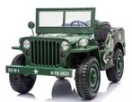 Kinderauto JEEP WILLYS WW2, groen, 24V, 4WD, 3 zits,RC NIEUW, Nieuw, Ophalen of Verzenden