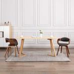 vidaXL Eetkamerstoelen 2 st gebogen hout en stof grijs, Huis en Inrichting, Stoelen, Verzenden, Nieuw, Grijs