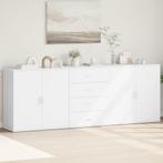 vidaXL Dressoirs 3 st bewerkt hout wit, Huis en Inrichting, Kasten | Dressoirs, Minder dan 50 cm, Verzenden, 75 cm of meer, Nieuw