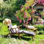 2dekans | Casaria Ligstoel Queen Mary – Acaciahout, Ophalen of Verzenden, Zo goed als nieuw