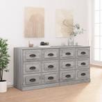 vidaXL Dressoirs 2 st bewerkt hout grijs sonoma eikenkleurig, Huis en Inrichting, Kasten | Dressoirs, Verzenden, Nieuw, Overige houtsoorten