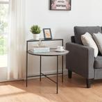 [en.casa] Bijzettafel Fyresdal 68xØ62 cm zwart en eikenkleur, Huis en Inrichting, Tafels | Bijzettafels, Verzenden, Nieuw