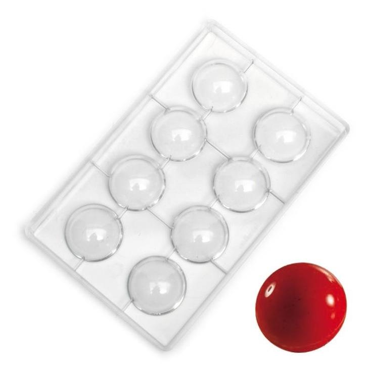 Martellato Chocolade Holvorm Halve Bol (8x) Ø50 mm, Hobby en Vrije tijd, Taarten en Cupcakes maken, Nieuw, Verzenden
