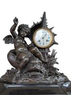 Klok - Marmer, Zinklegering - 1850-1900, Antiek en Kunst