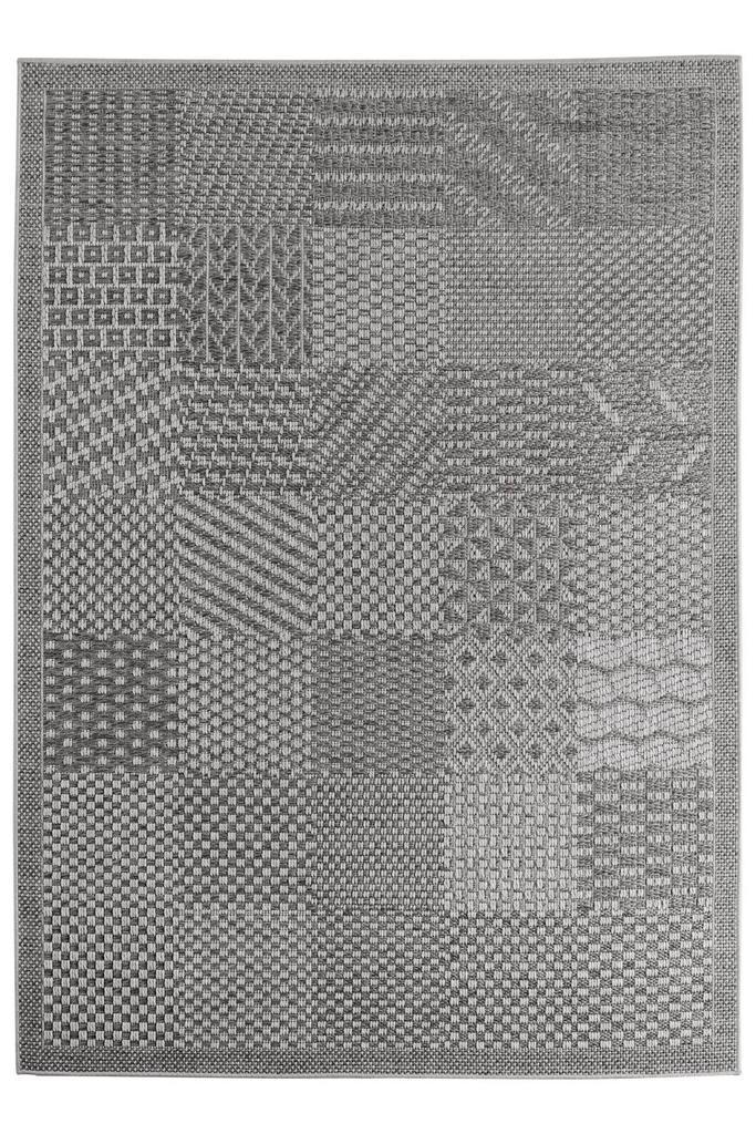 Buitenkleed | Ibiza | Patchwork | Grijs | 240x340 cm, Huis en Inrichting, Stoffering | Tapijten en Kleden, Verzenden