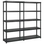 vidaXL Opbergrek 5-laags 183x45,7x185 cm kunststof zwart, Huis en Inrichting, Kasten | Stellingkasten, Verzenden, Nieuw