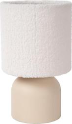 Lucide WOOLLY tafellamp Ø 16 cm - 1xE14 - Beige, Huis en Inrichting, Lampen | Tafellampen, Ophalen of Verzenden, Zo goed als nieuw