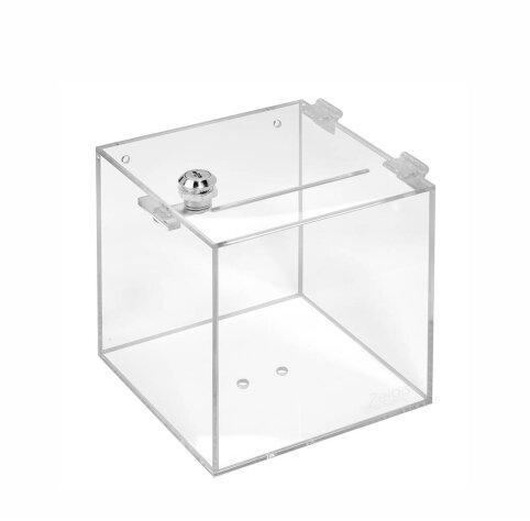 15cm Transparante Donatiebox / Ideeënbus met Slot, Zakelijke goederen, Kantoor en Winkelinrichting | Winkel en Inventaris, Verzenden