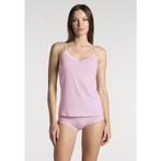 Dames perfect line cotton top - satijnen rand – Rose – L, Kleding | Dames