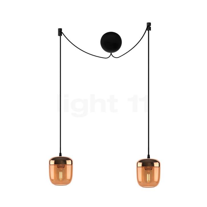 Umage Acorn Cannonball Hanglamp 2-lichts zwart, barnsteen/me, Huis en Inrichting, Lampen | Hanglampen, Nieuw, Verzenden