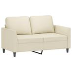 Sofa 2-zits cremekleurig kunstleer | retourdeal | 68%, Huis en Inrichting, 75 tot 100 cm, Ophalen of Verzenden, Minder dan 150 cm