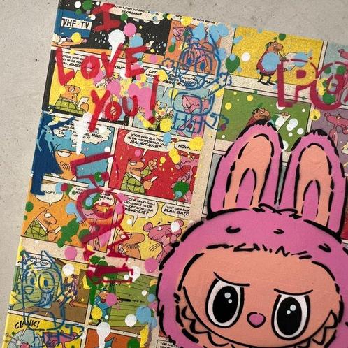 Koen Betjes (1992) - Labubu x Banksy x Love x POP (canvas), Antiek en Kunst, Kunst | Schilderijen | Modern